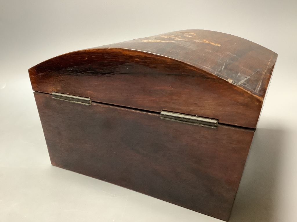 An Edwardian inlaid rosewood sewing box